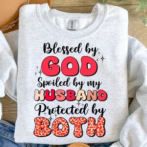 Blessed by god spoiled by my husband png sublimation design download, Christian png, Religious png, sublimate designs download