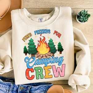 Camping crew fires friends fun png, happy camper png, camping life png, camping design png, sublimate designs download
