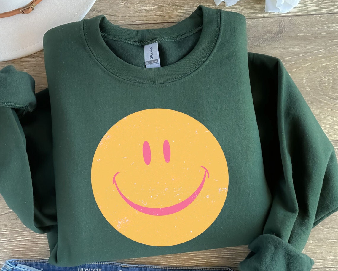 Smiley Face Png Sublimation Design Download, Yellow and Pink Smiley ...