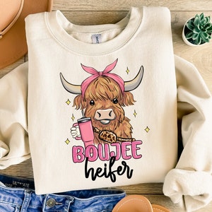 Cow boujee heifer png sublimation design download, hand drawn cow png, cute hefier png, animal design png, sublimate designs download