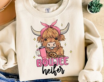 Cow boujee heifer png sublimation design download, hand drawn cow png, cute hefier png, animal design png, sublimate designs download