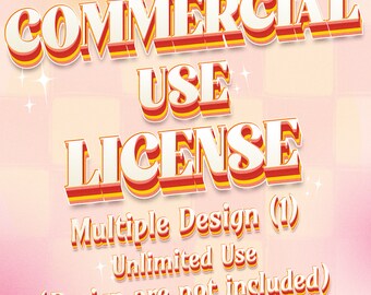 Commercial Use License for Small Businesses and Physical Products, Single Design, Unlimited Use