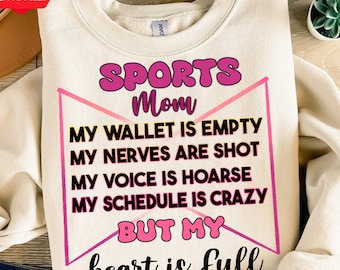 Sports Mom png sublimation design download, Mother's Day png, mom love png, mom life png, sports png, game day png, designs download