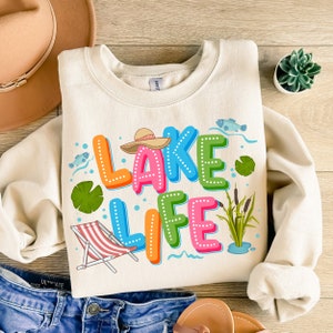 Lake life png sublimation design download, lake love png, hello summer png, fishing png, fish png, sublimate designs download