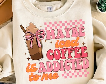 Download del design di sublimazione PNG di caffè ghiacciato Coquette, caffè amore png, tazza di caffè png, tempo del caffè png, download di disegni sublimati
