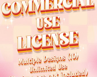 Commercial Use License for Small Businesses and Physical Products, Multiple (10) Design, Unlimited Use, Commercial Use License