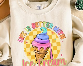 Life is better with ice cream png sublimation design download, hello summer png, summer design png, beach vibes png, sublimate download
