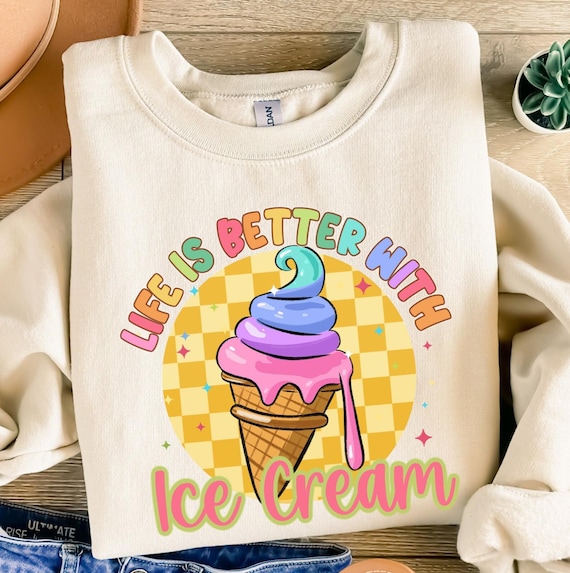 Life is better with ice cream png sublimation design download, hello summer png, summer design png, beach vibes png, sublimate download
