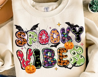 Spooky vibes png sublimation design download, halloween png, happy halloween png, sublimate designs download