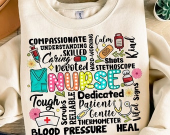 Retro Nurse word png sublimation design download, Nurse life png, Nursing png, Nurse love png, medical png, sublimate designs download