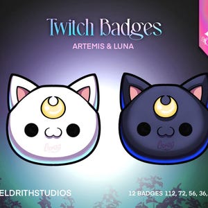 Artemis&Luna Sub Badges | Discord Roles | Sub Badges Cute | Channel Point Icons | Stream Badge | Youtube | Sailor Moon