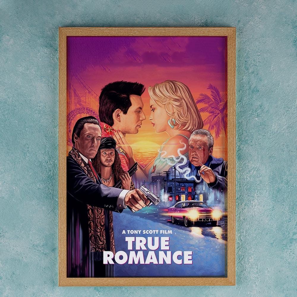True Romance 1993 Film Poster Wall Art Decor – Tony Scott Quentin