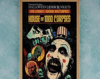 Póster de la película de terror "House of 1000 Corpses" para decoración de pared, decoración de habitaciones, póster de película, artículos de colección, regalos de cumpleaños