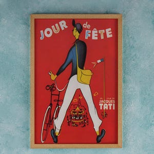 Póster de cine JOUR DE FETE de Jacques Tati, póster de película, decoración de pared, decoración de Roma, póster de película, coleccionables, regalos de cumpleaños