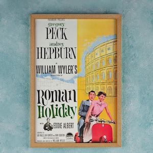 Roman Holiday 1953 pôster de filme arte de parede decoração Roma decoração pôster de filme colecionáveis presentes de aniversário