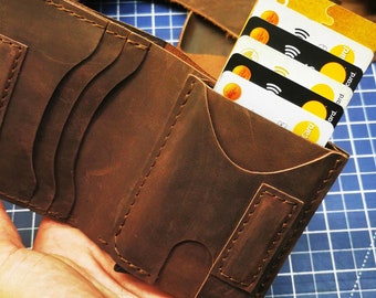 PDF Pattern for Modern Men Bifold wallet with pop up rfid card holder + zipper how to sew tutorial sewing DIY , Wallet template