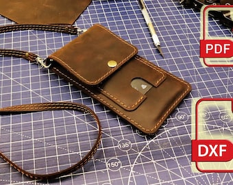 PDF Pattern 4 in 1 Small Crossbody Smartphone Bag Case Pouch, Card Holder, belt hostler sewing tutorial pattern Tutorial + Instructions DIY