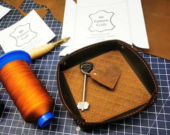 PDF Patten template for Making DIY Luxury Valet Tray with your Embroidered lines -  Make Embroidered or classic Valet tray 2 in 1