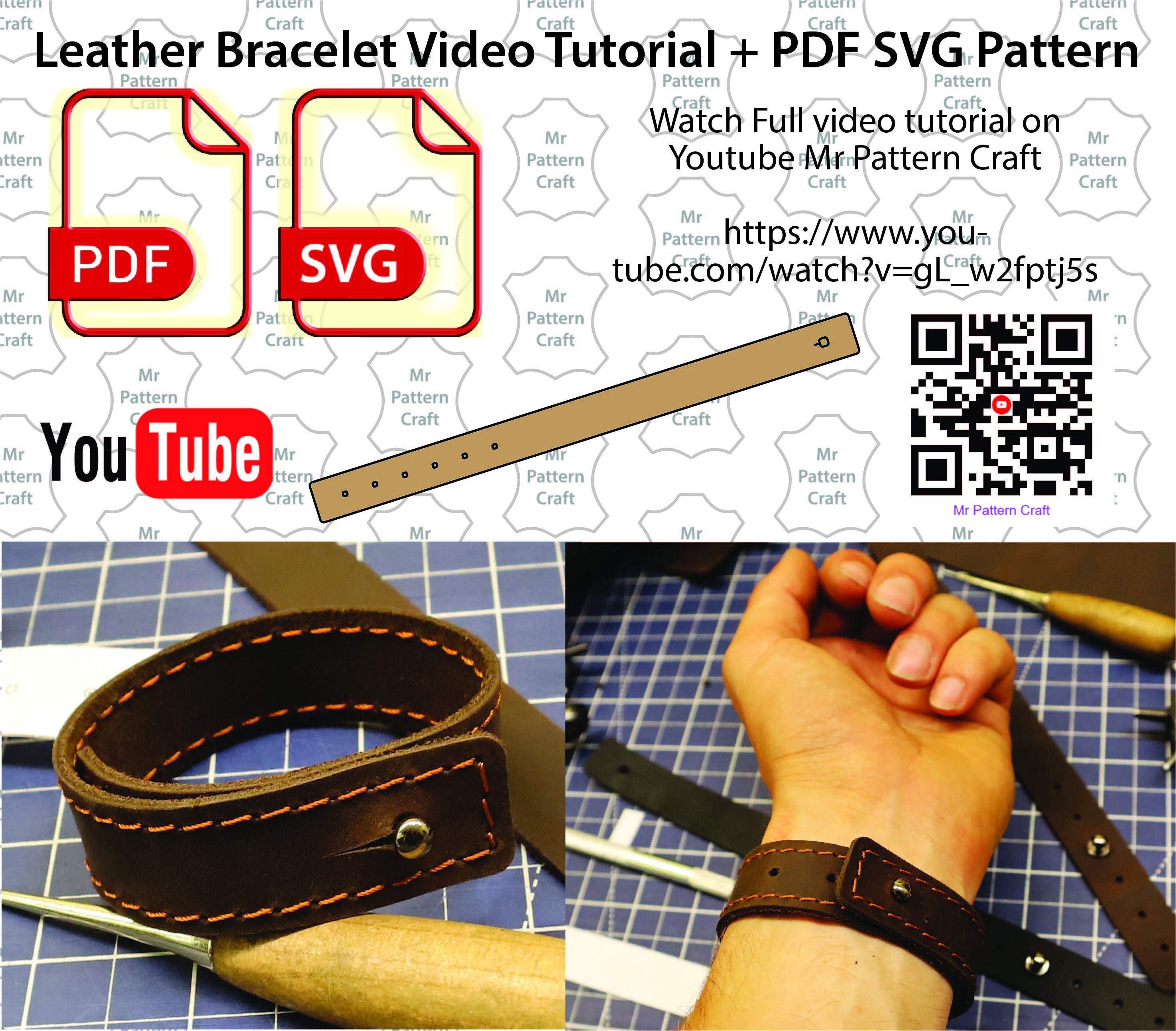 Leather Bracelet PDF Pattern Template For Beginners Make Easy Download leather-bracelet-pdf-pattern-template-for-beginners-make-easy-download