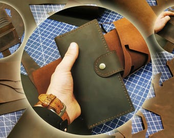 PDF Pattern for Long wallet with zipper coin pouch + cash slots and extra bigger card holder slot - how to sew tutorial DIY wallet template