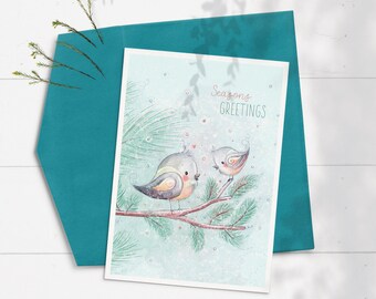 Chickadee Card, Bird Birthday Card, Bird Greeting Card, Thinking of You Animal Card, Nature Card, Miss You Card, Cute Animal Greeting Card