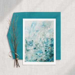 Tarjeta de felicitación Pájaros bajo la lluvia, tarjeta de artista, tarjeta de pintura abstracta, tarjeta de felicitación de pintura acrílica, tarjeta de aniversario, día de la madre