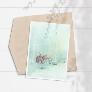 Woodland Birthday Card for Kids | Forest Animal Greeting Card | Whimsical Illustrated Card for Boy or Girl | Nature-Themed Birthday