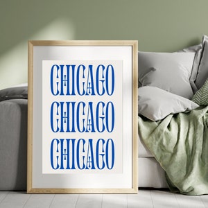 Chicago Wall Art Digital Download | Wall Prints, College Art, Bar Cart, Apartment Decor