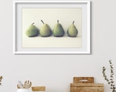 Pear Still Life, Food Photography, Fruit Print, Rustic Kitchen Wall Art