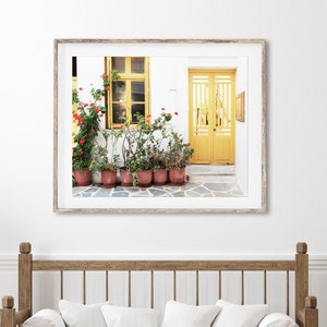 Greece Photography, Yellow Wall Art, Door Print, Travel Photography, Doorway, Entryway Wall Art, Greece Print