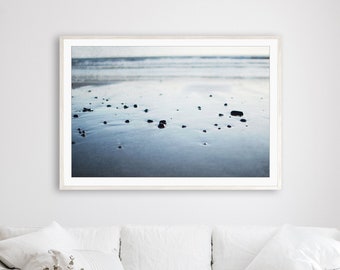 Ocean Photography Minimal Blue Beach Print, Coastal Wall Art, Ocean Print, Beach Decor, Seascape Print, Large Wall Art, Bedroom Wall Art