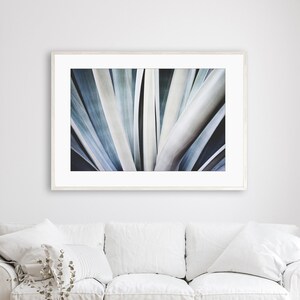 Agave Leaves Print Abstract Nature Wall Art, Nature Photography, Botanical, Desert Southwest Decor, Succulent, Pale Blue, Large Wall Art