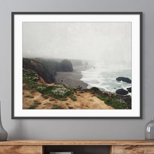 California Coast Photography Print Sonoma County Seascape, Neutral Coastal Decor