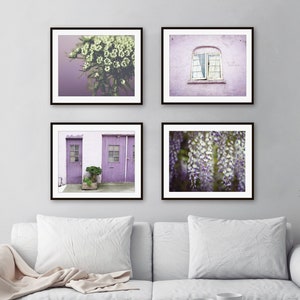 Set of Four Prints Purple Green Wall Art Print Set, Botanical, Architecture, Purple Home Decor, 8x10 11x14 Prints, Wall Art Print image 2