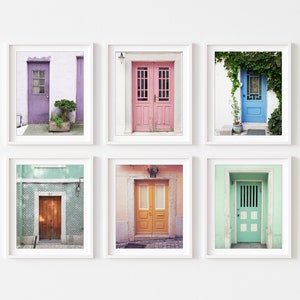 Colorful Doors Print Set, Travel Photography Prints, Set of 6 Prints, Architecture, Gallery Wall, Room Decor, 5x7 8x10 Prints