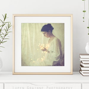 Vintage Style Figurative Print Dreamy Fairy Ethereal Woman Portrait Fine Art Photography Print Bedroom Wall Art image 2