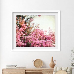 Crepe Myrtle, Flower Photography, Botanical Print, Pink Flowers Wall Art, Vintage Style, Floral Photography, Bedroom Wall Decor image 3