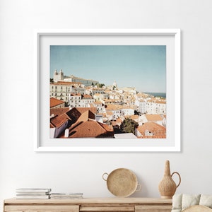 Lisbon Portugal Wall Art / Travel Photography European City Tile Rooftops Print