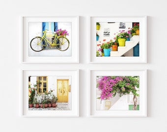 Greece Photography / Print Set / Colorful Wall Art / Set of 4 Prints / Architecture / Greece Wall Art / Travel Photography