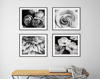 Flower Photography Prints Botanical Print Set. Floral Print Set. Nature Photography. Set of 4 Prints. Flower Gallery Wall. 8x10 5x7 Prints