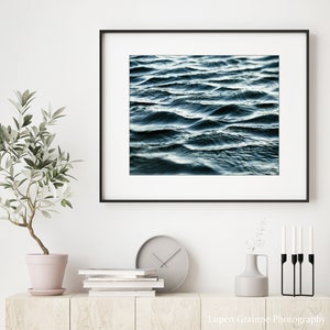 Ocean Photography Print Water Ripples Dark Indigo Blue Wall - Etsy