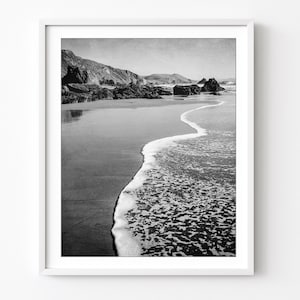Black and White Beach Photography - Ocean Photography, Seascape, California, Coastal Wall Art, 8x10 16x20 Print, Beach Print