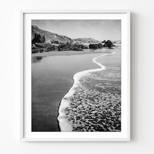 Black and White Beach Photography Ocean Photography, Seascape, California, Coastal Wall Art, 8x10 16x20 Print, Beach Print image 1