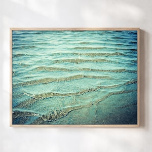 Ocean Photography -  Teal Blue Water Ripples, Beach Photography Wall Art, Turquoise, Nautical Sea Coastal Wall Art, Waves Print