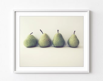 Pear Still Life, Food Photography, Fruit Print, Kitchen Wall Art