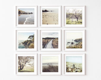 Rustic Landscape Prints, Set of 9 Prints, California Photography, Gallery Wall Set, Living Room Art, Beige Brown, Neutral Wall Decor