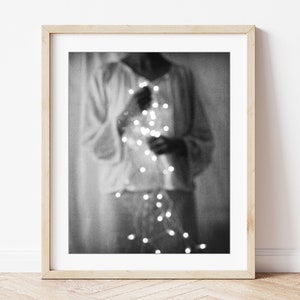 Art Photography Sparkle Lights Ethereal Figurative Wall Art Dreamy Portrait Indigo Blue Night Boheh 8x8 8x10 Print image 6