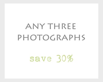 Set of Three Photography Prints / Save 30% / 3 Prints / Custom Set