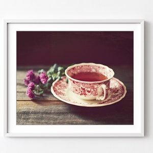 Tea Cup Print Still Life Photography Print Farmhouse Kitchen Decor, Dining Room Wall Decor, 5x7 11x14, Country Kitchen Wall Art image 1