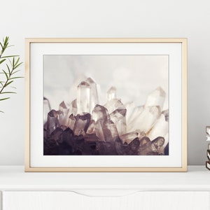 Quartz Crystal Photograph - Nature Wall Art, Minimal Modern Rustic Wall Art, Still Life Photography Print, 8x10 11x14, Neutral Decor